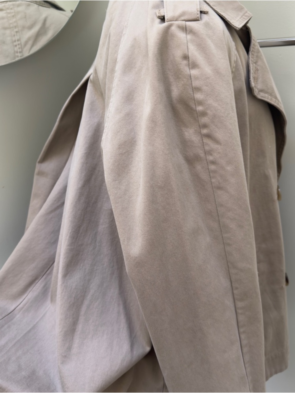 LOFT Classic Double-Breasted Khaki Trench/Utility jacket, size Medium - Picture 8 of 9